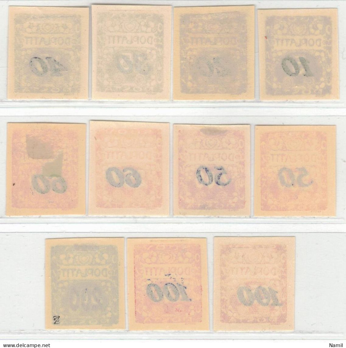 Tchécoslovaquie 1924 Mi  D 25-34+54 (Yv TT 31-40+54), (MH)* Trace De Charniere - Unused Stamps