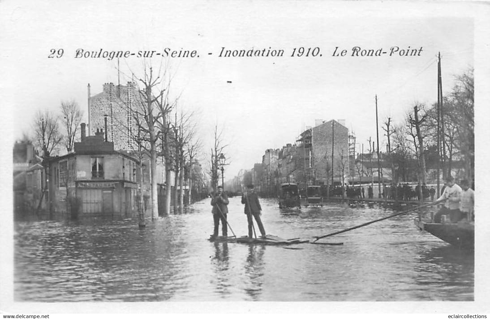 Boulogne  Billancourt      92     Inondations Janvier  1910.  Le Rond Point N°29  (Voir Scan) - Boulogne Billancourt