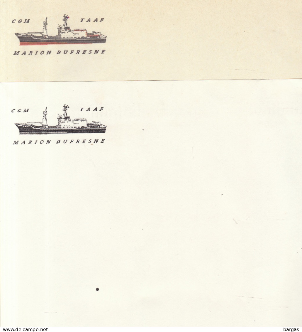 CGM TAAF Bateau Le Marion Dufresne - 2X Feuille Courrier Vierge - Other & Unclassified