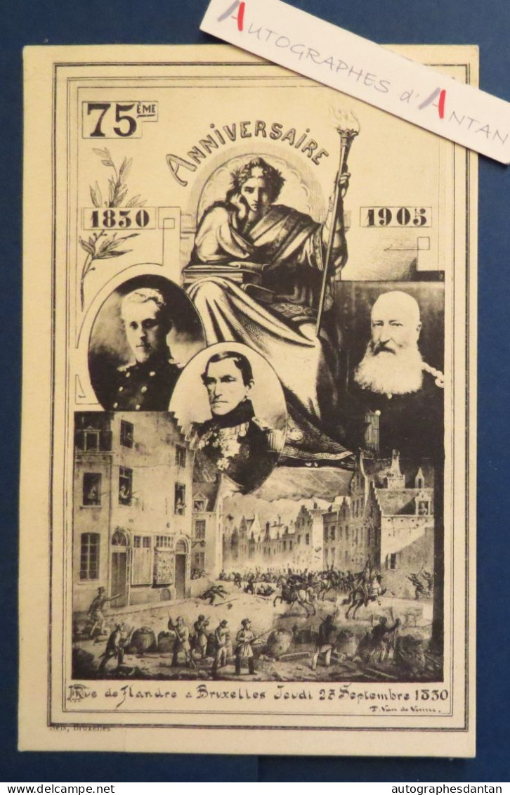 ● 75è Anniversaire 1830-1905 - Rue De Flandre à Bruxelles Jeudi 23 Septembre 1830 - CPA Carte Postale Belgique - Lanen, Boulevards
