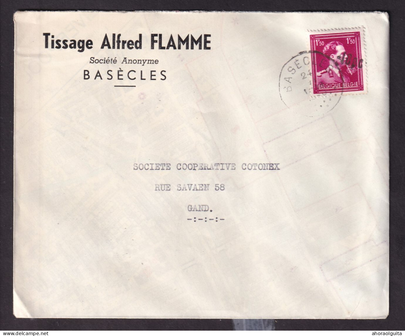DDEE 782 -- 2 X Enveloppe TP Moins 10 % Surcharges Locale Et Typo BASECLES 1946 - Entetes Tissage Alfred Flamme - 1946 -10%