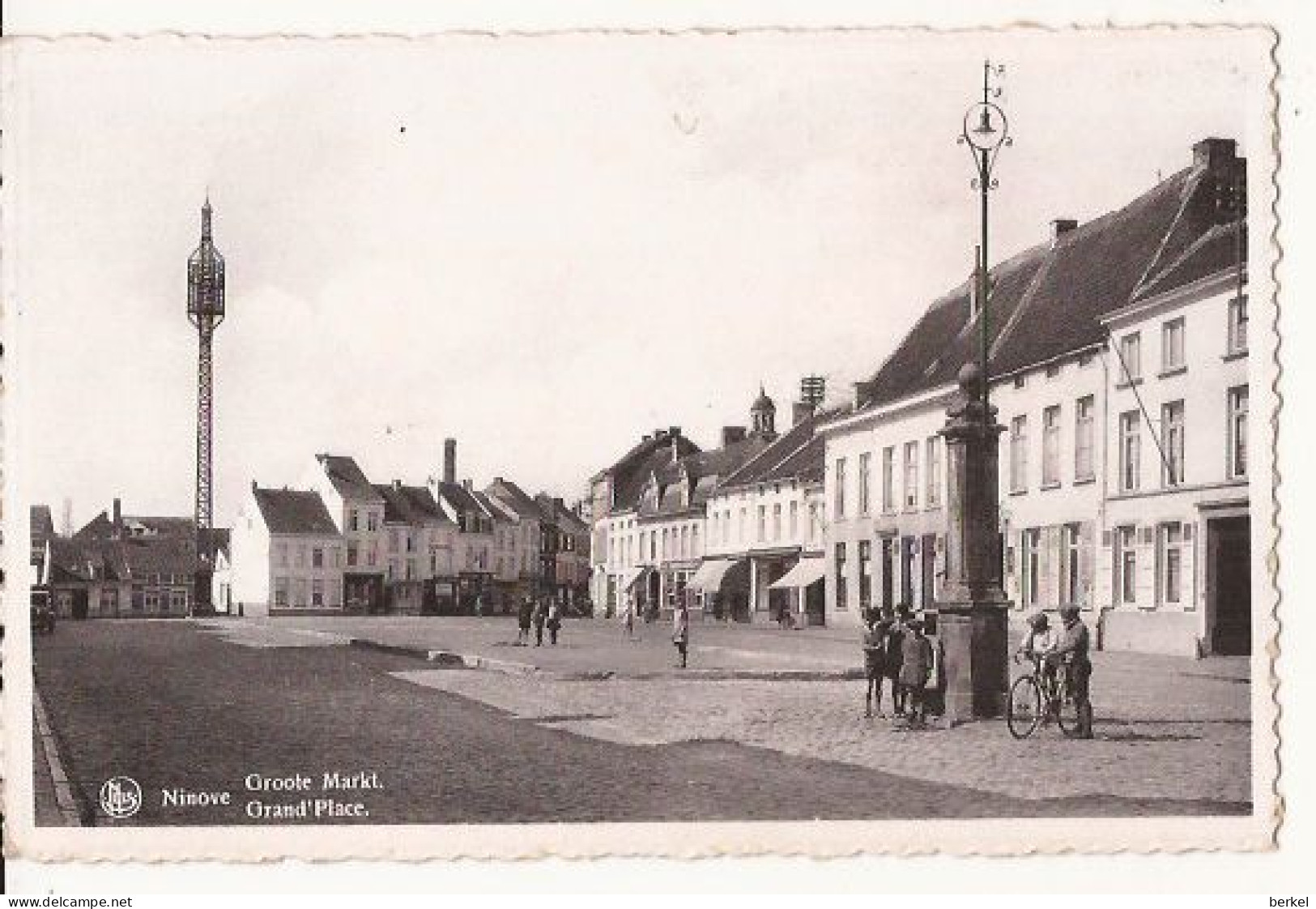 NINOVE GROOTE  MARKT  VERZ. DOOR EEN SCHIPPER AAN  PONTONLEGGER MILITAIR -1906 D1 - Ninove