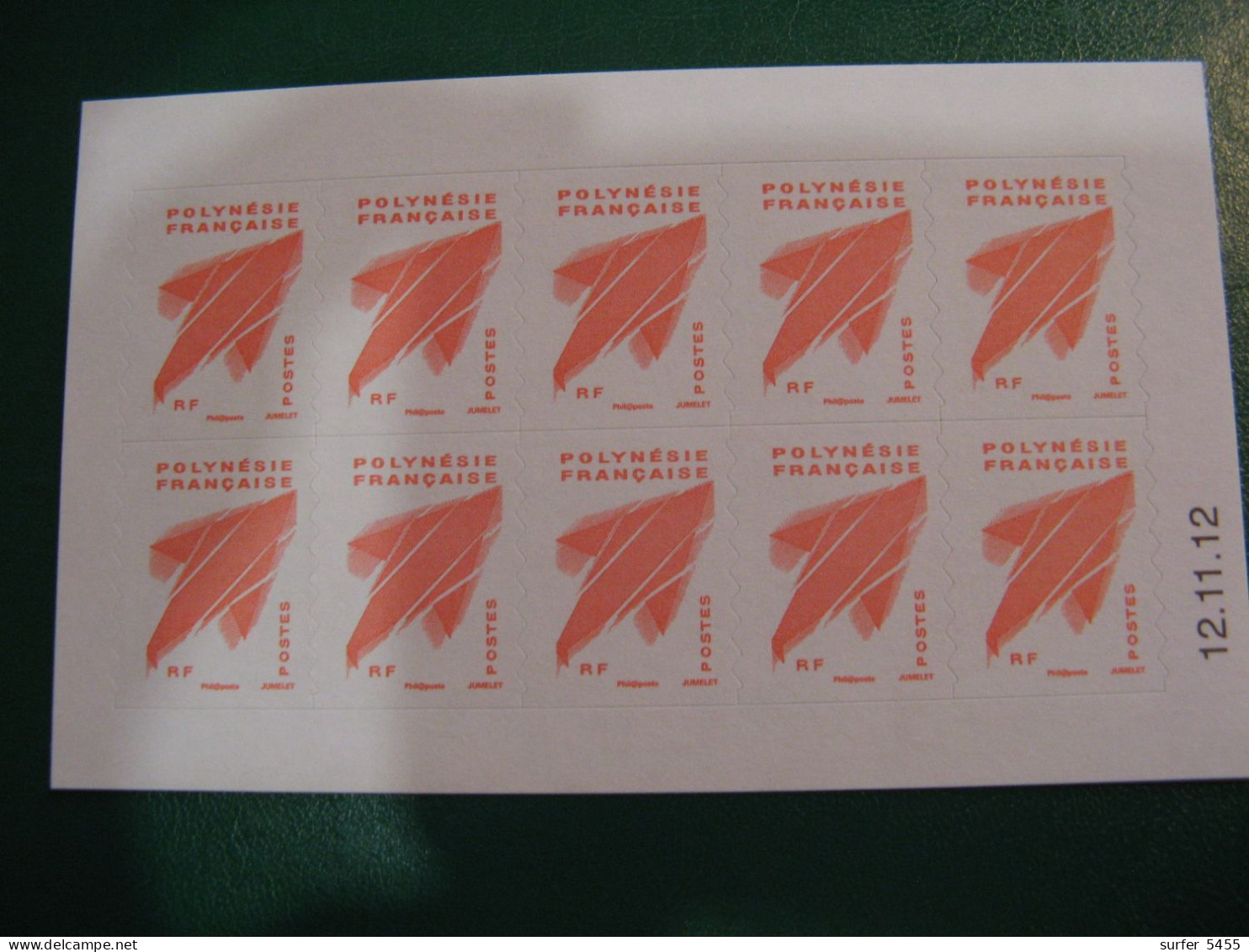 POLYNESIE YVERT CARNET N° 977 - 3 - PHIL@POSTE - AVEC DATE 12.11.12 - NEUF** -  LUXE - MNH - COTE 80,00 EUROS - Neufs