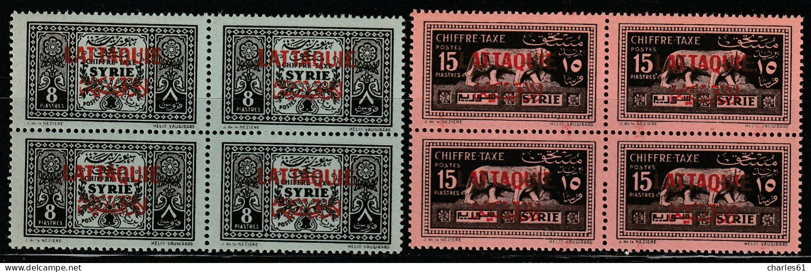 LATTAQUIE -TAXE N°1/2 En Bloc De 4 ** (1931) - Unused Stamps