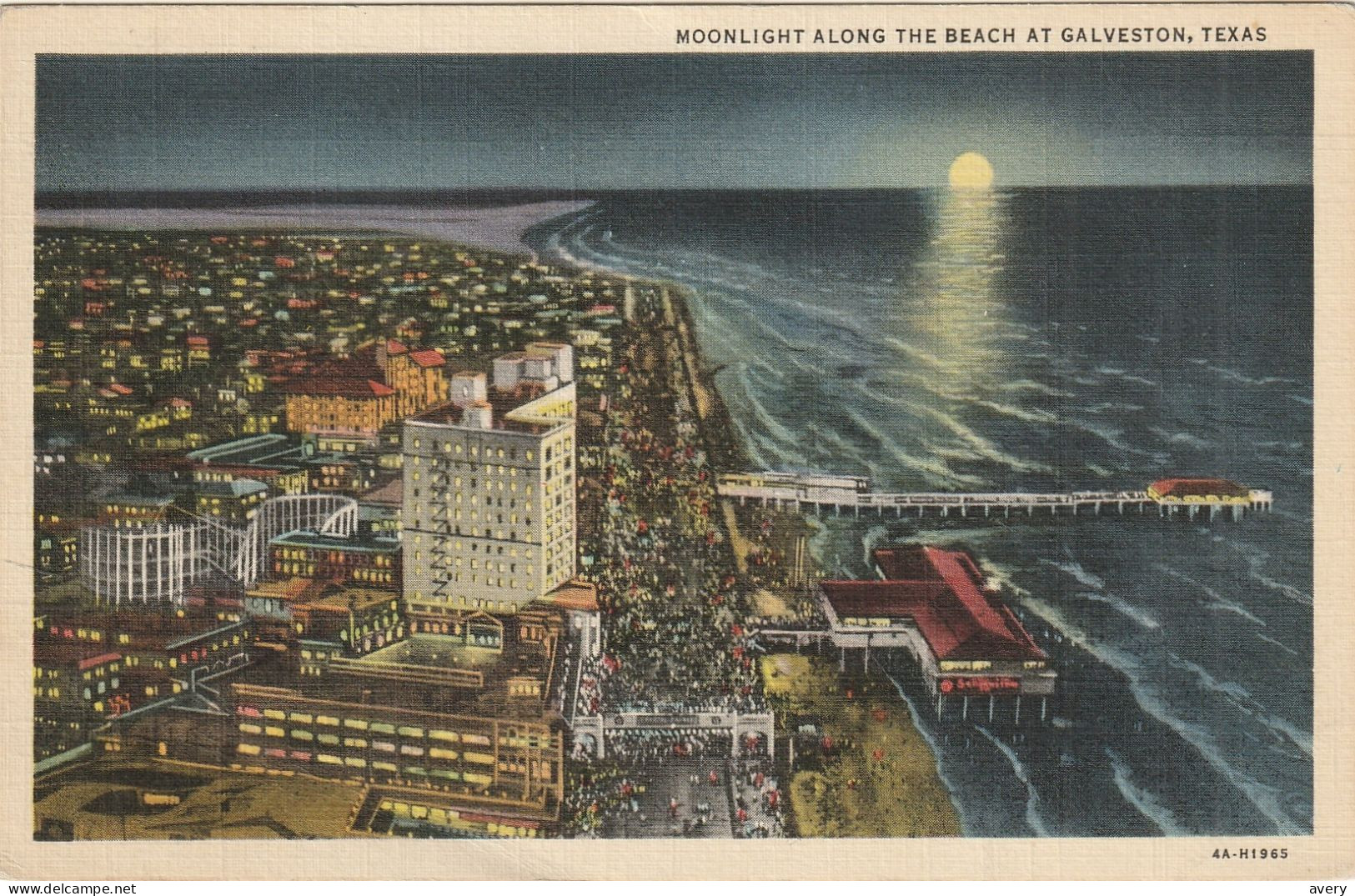 Moonlight Along The Beach At Galveston, Texas - Galveston