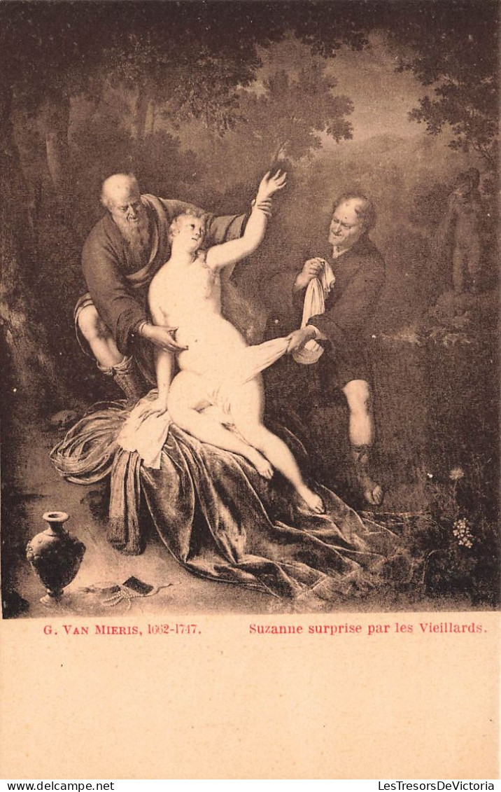 ARTS - Tableau - G Van Mieris - Suzanne Surprise Par Les Vieillards  - Carte Postale Ancienne - Peintures & Tableaux