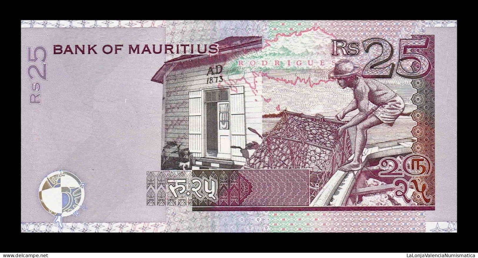 Mauricio Mauritius 25 Rupees 1999 Pick 49a Sc Unc - Maurice