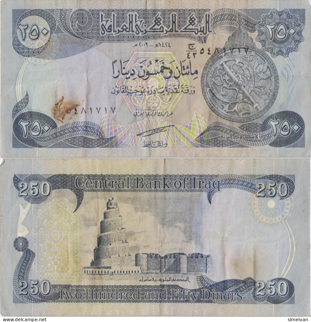 Iraq 250 Dinars 2003 P-91a  Banknote Middle East Currency Irak  #5123 - Irak