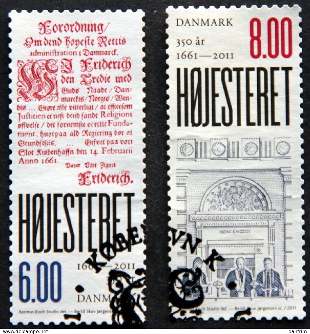 Denmark 2011  Anniversary Of Supreme Court  Minr.1636-37    (O)  ( Lot  B 2037 ) - Gebruikt