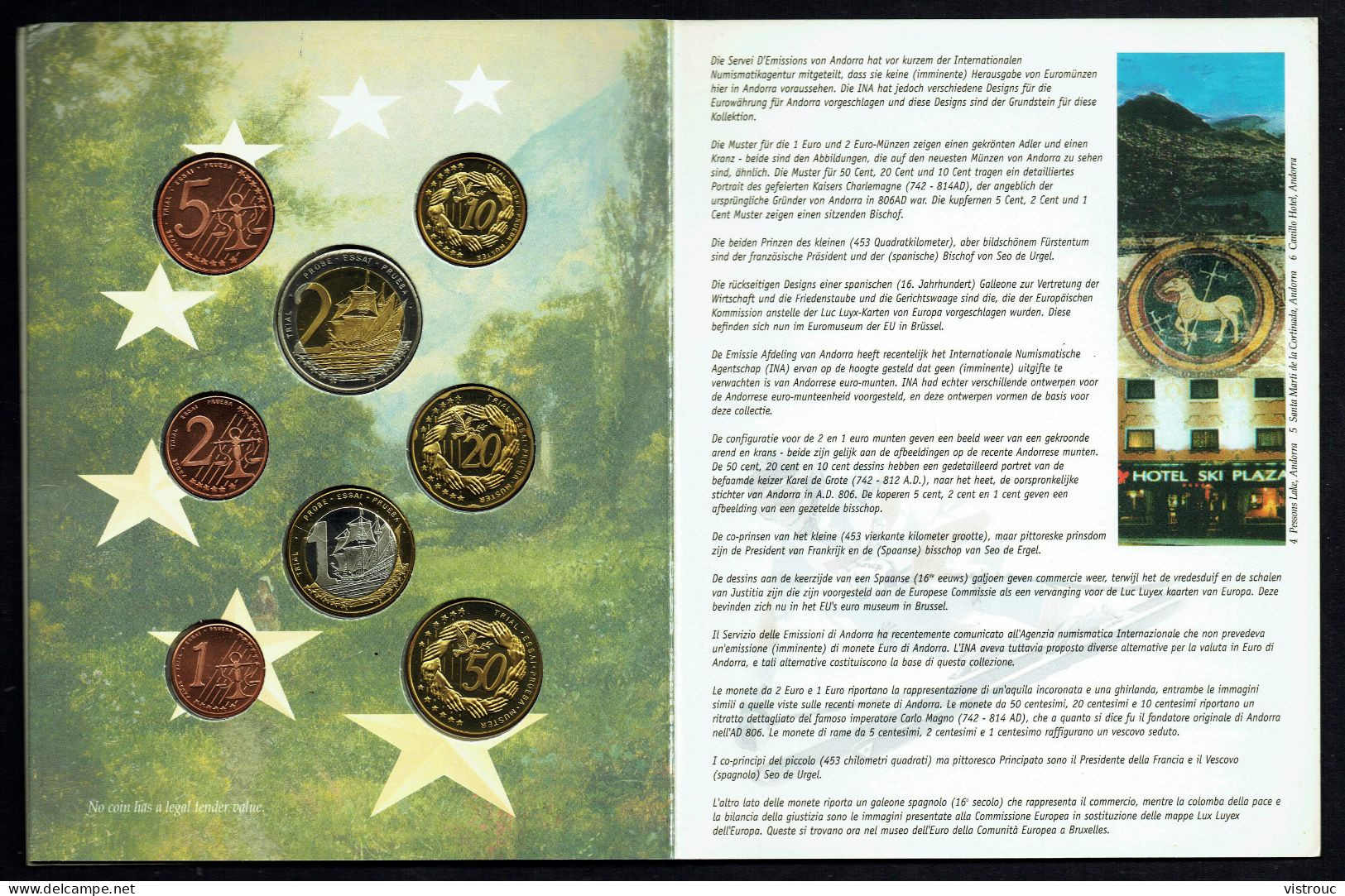 ANDORRA - Set Complet MINT - Fleurs De Coins - YEAR 2003. - Privatentwürfe