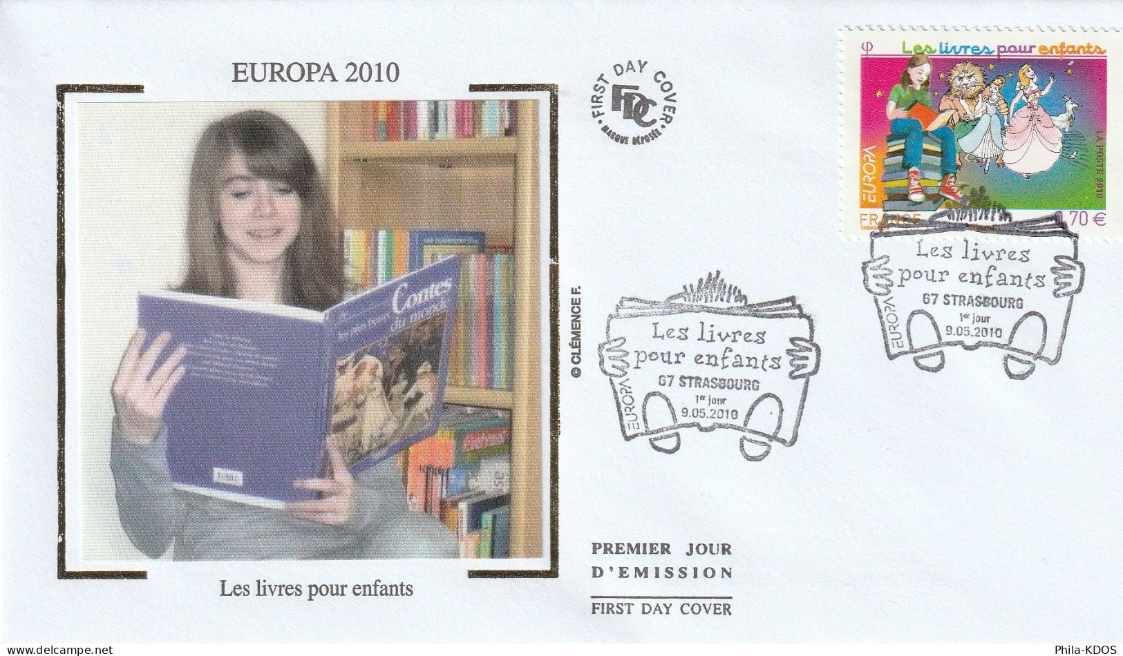 2010 " EUROPA : LIVRES POUR ENFANTS " Sur Enveloppe 1er Jour Sur Soie N° YT 4445. Parfait état. FDC à Saisir !!! - 2012