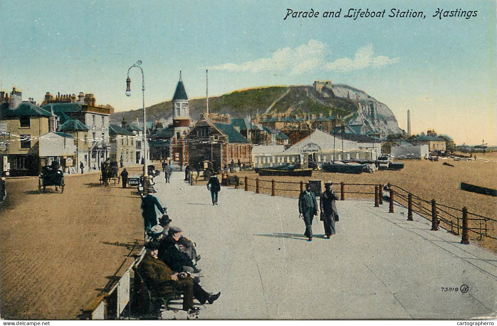 Postcard United Kingdom England Hastings Parade And Lifeboat Station - Hastings