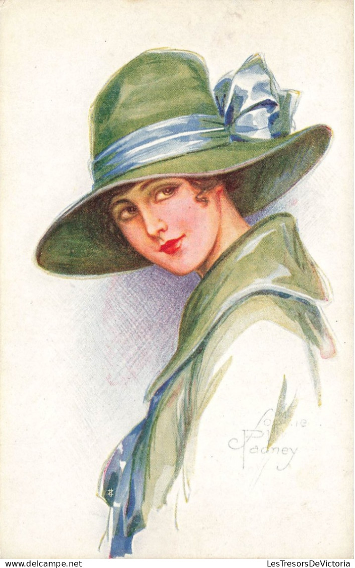 ARTS - Peintures Et Tableaux -Une Dame Avec Un Chapeau Joliment Orné D'un Ruban - Sophie Padney - Carte Postale Ancienne - Malerei & Gemälde