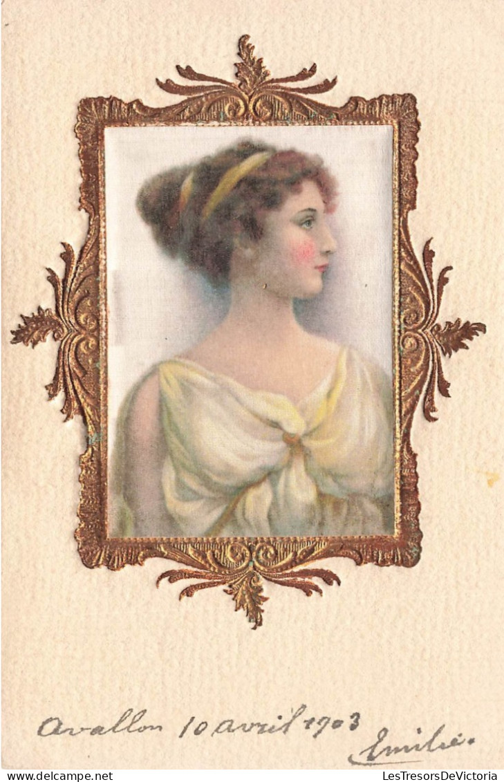 ARTS - Peintures Et Tableaux - Profil D'une Dame - Carte Postale Ancienne - Pintura & Cuadros