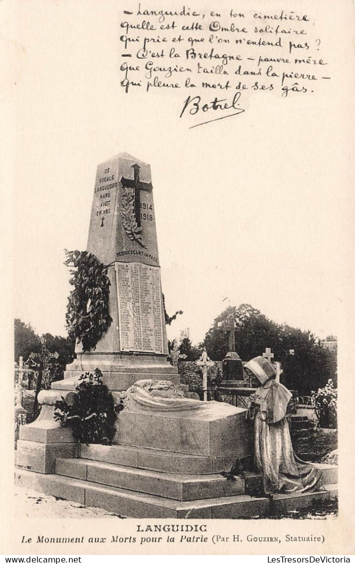 FRANCE - Languidic - Monument Aux Morts Pour La Patrie - Carte Postale Ancienne - Other & Unclassified