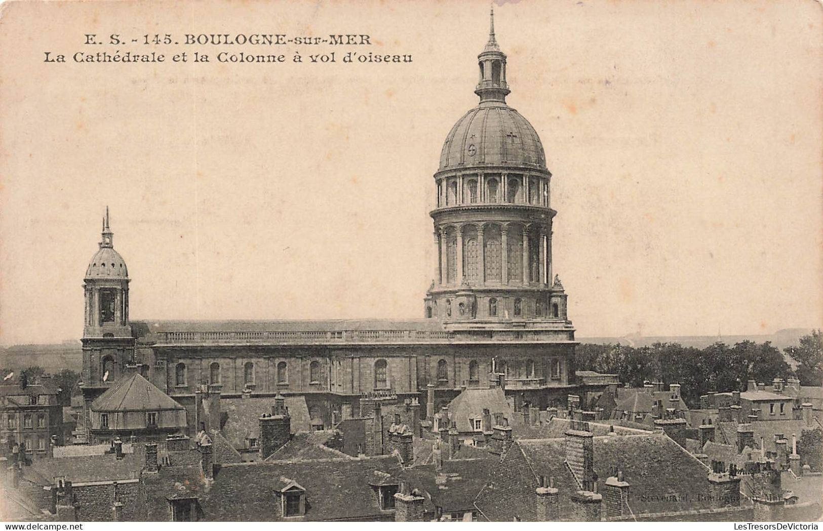 FRANCE - Boulogne-sur-Mer - La Cathédrale Et La Colonne à Vol D'oiseau - Carte Postale Ancienne - Boulogne Sur Mer