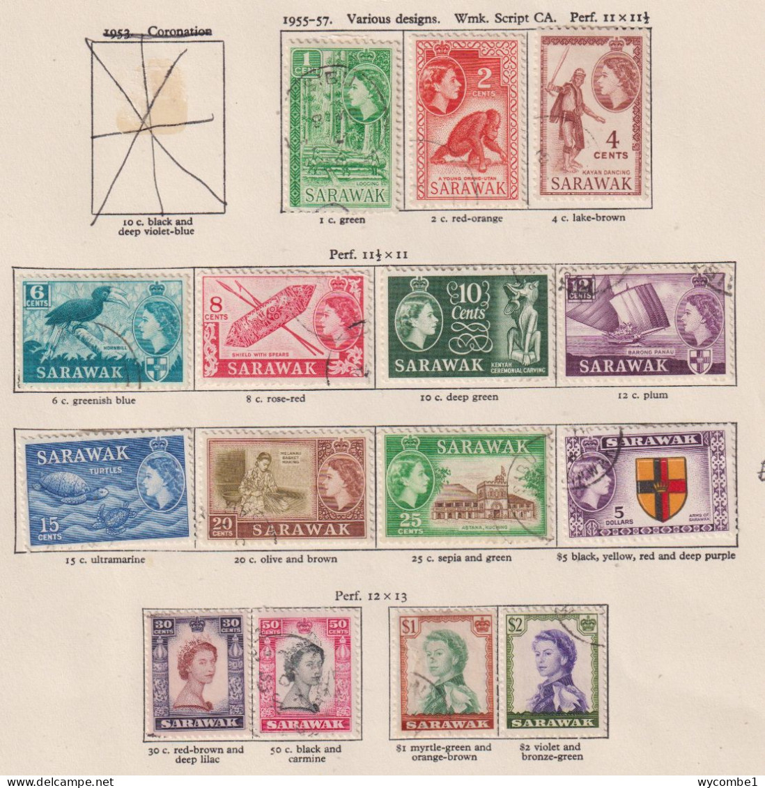 SARAWAK -  1955 Definitives Set Used As Scan - Sarawak (...-1963)