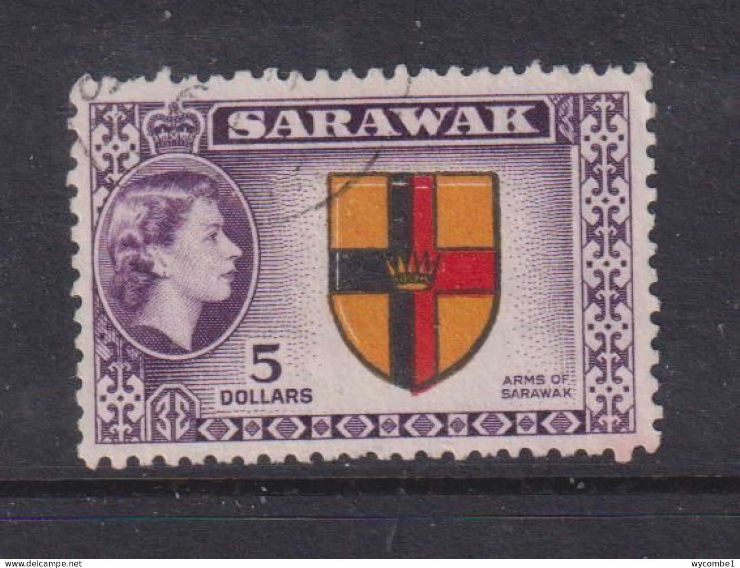 SARAWAK -  1955 Definitive $5 Used As Scan - Sarawak (...-1963)