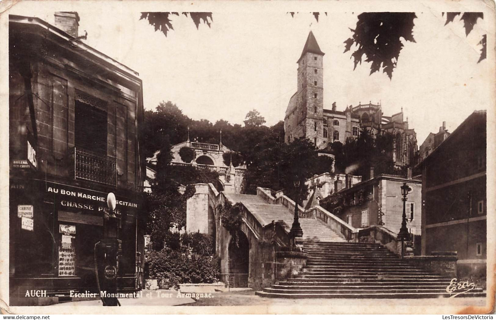FRANCE - Auch - Escalier Monumental Et Tour Armagnac - Carte Postale Ancienne - Auch