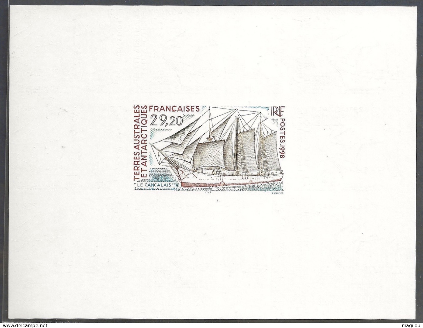 Feuillet Gommé Taaf/fsat Bateau Le Cancalais YVT 230 Mnh** - Imperforates, Proofs & Errors