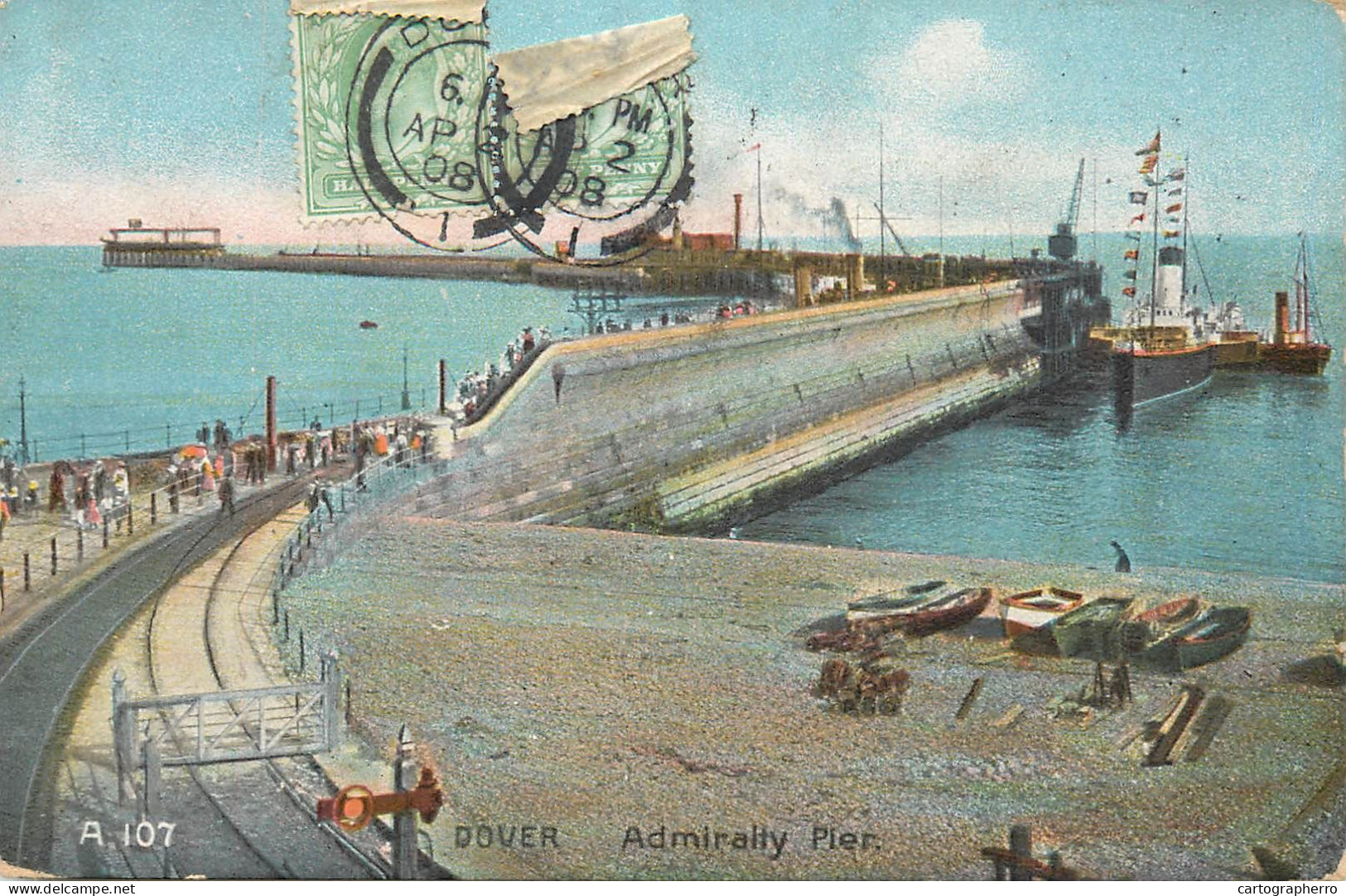 Postcard United Kingdom England Dover Admirality Pier And Coal Ship - Dover
