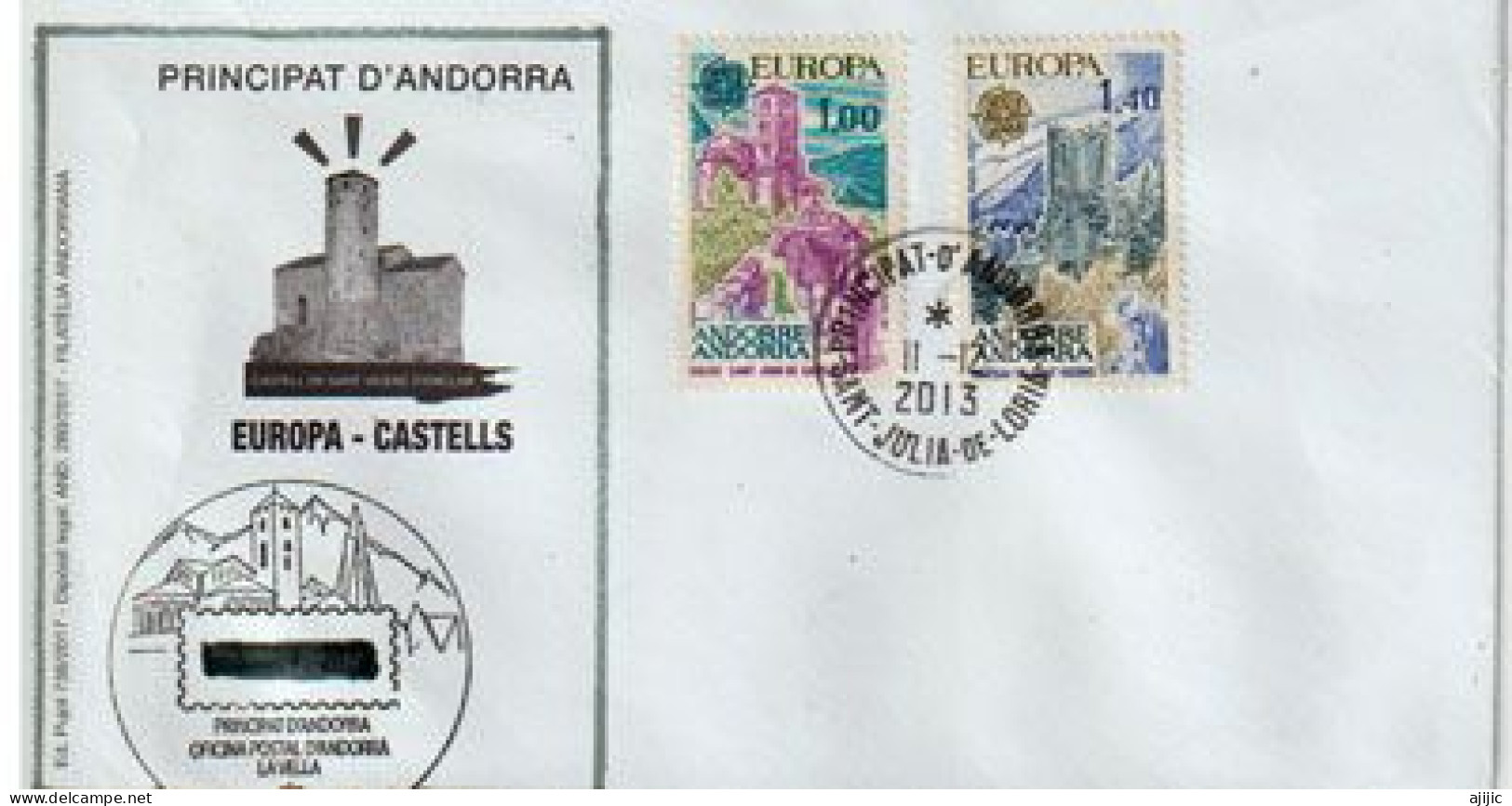 ANDORRA. EUROPA  CASTELLS (Chateaux Médievaux De Sant Vicens & Sant Joan De Caselles) Lettre - Cartas & Documentos