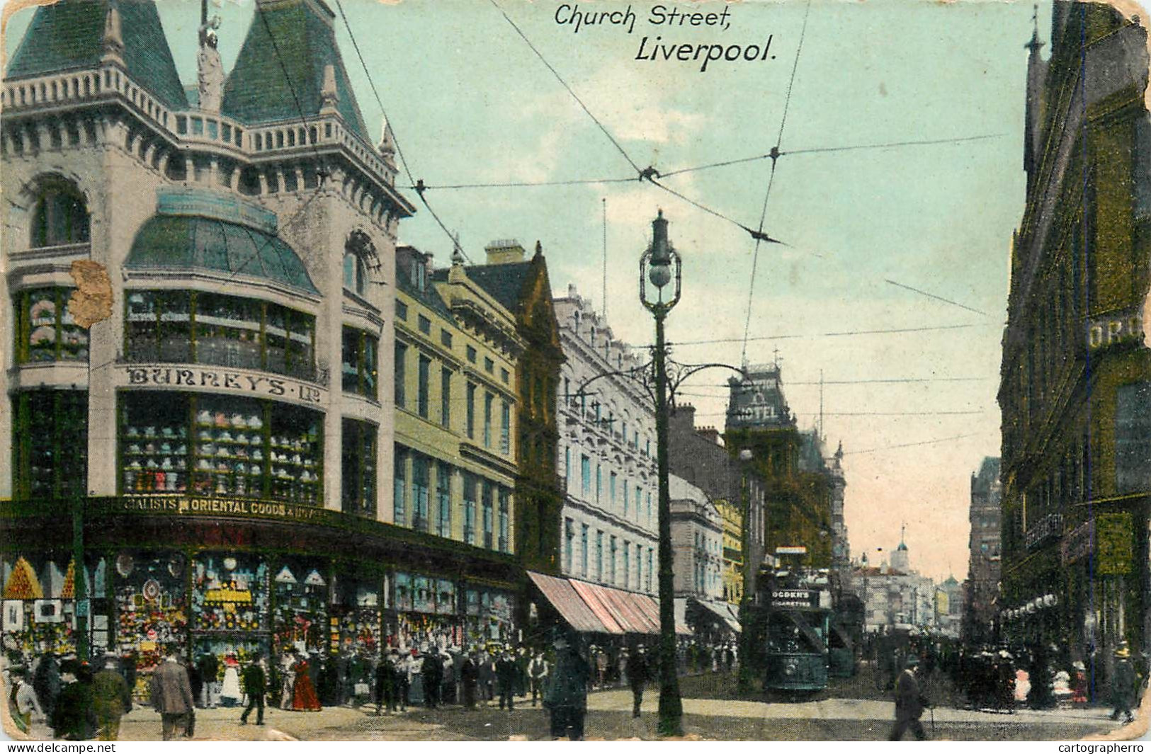 Postcard United Kingdom England Liverpool Church Street Tram - Liverpool