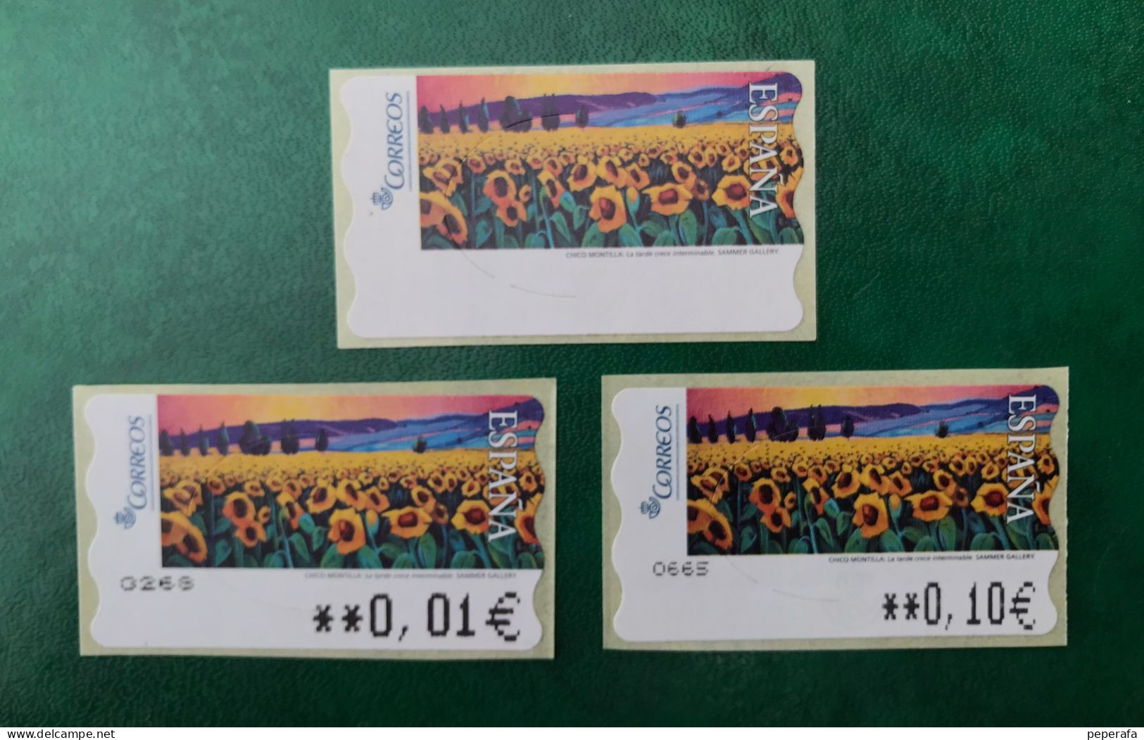 España Spain 2005, ATM ETIQUETA, Pinturas La Tarde Crece Interminablemente, Etiqueta Blanca, 2 Atm EPELSA, Nuevos ** - Timbres De Distributeurs [ATM]