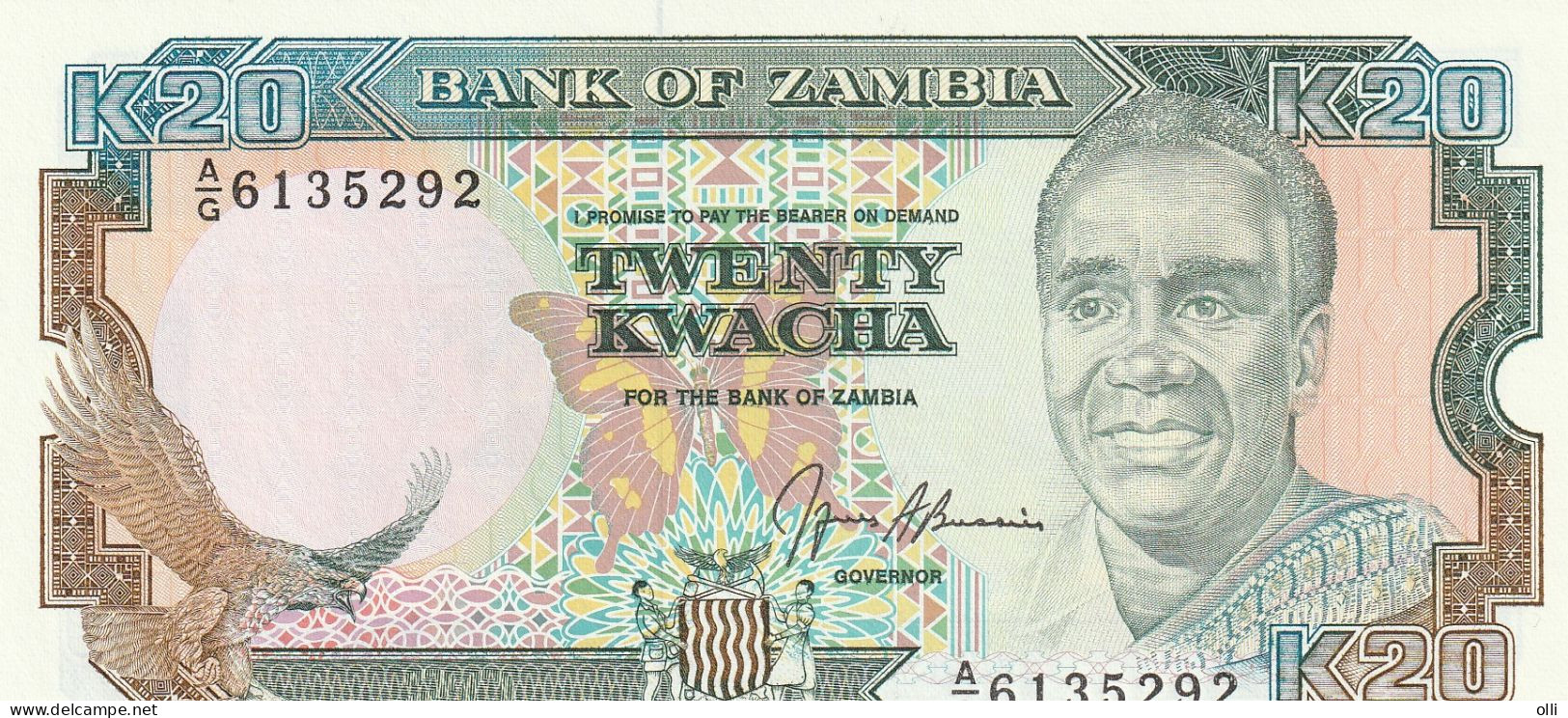 ZAMBIA  20 Kwacha   ND/1989 P-32   UNC - Zambia