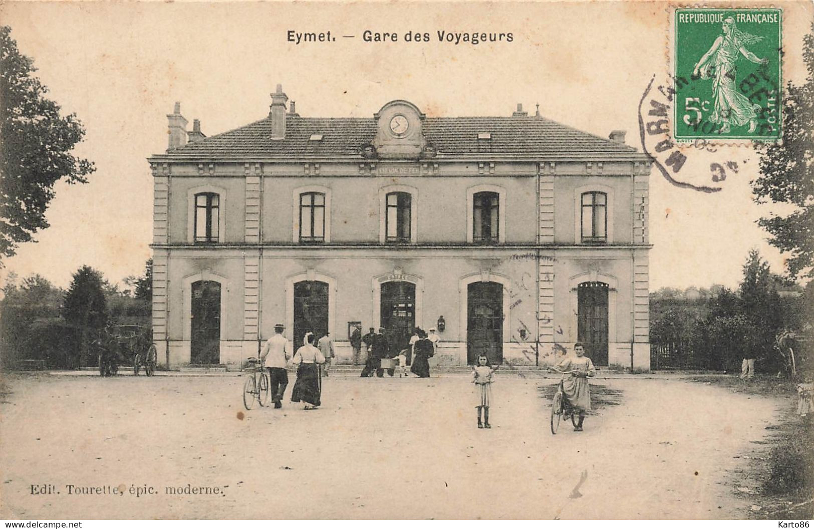 Eymet * Place Parvis * La Gare Des Voyageurs * Ligne Chemin De Fer - Eymet