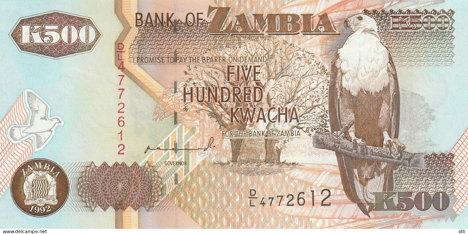 ZAMBIA  500 Kwacha   ND/1992   P-39   UNC - Zambie