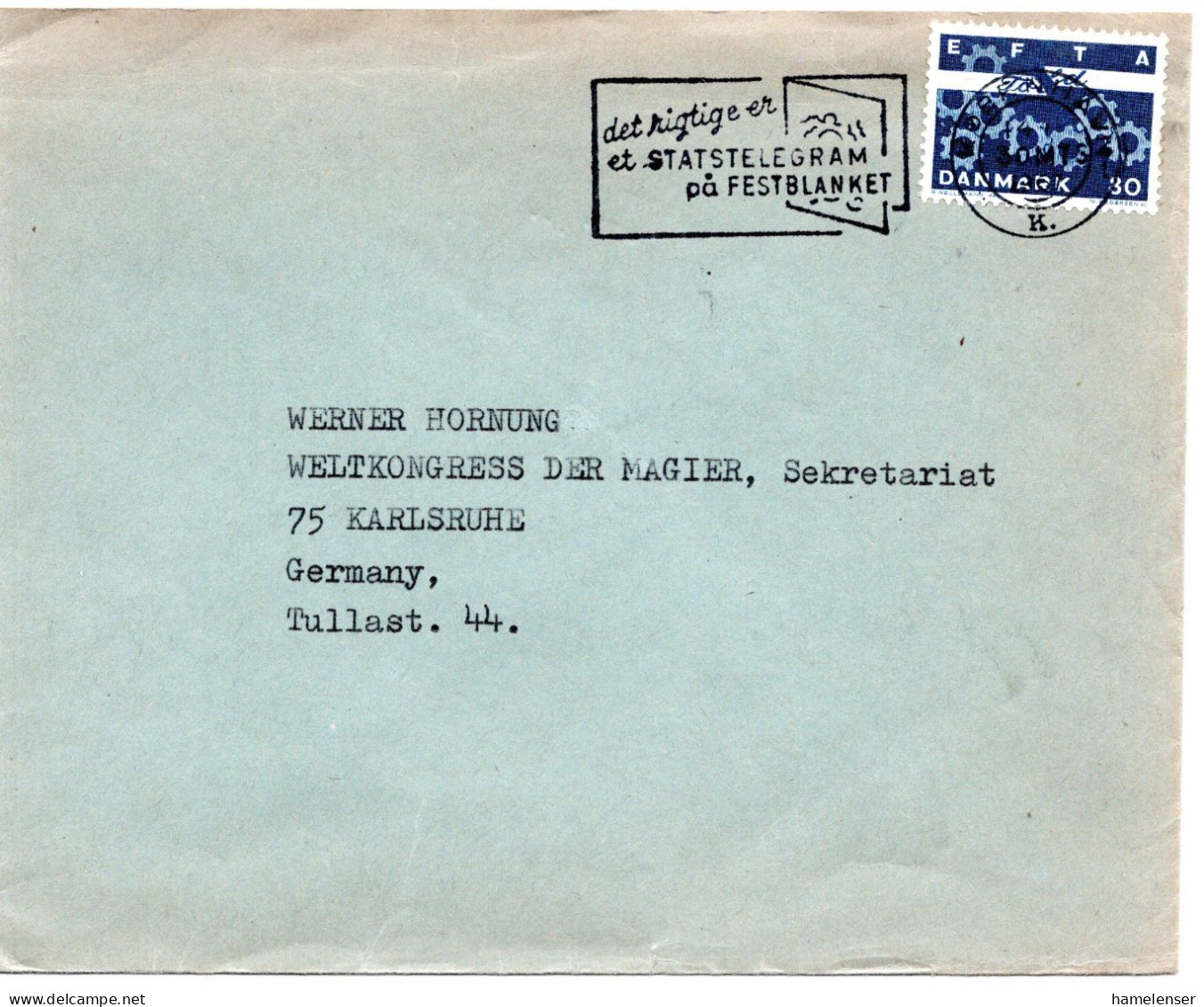 72777 - Dänemark - 1973 - 30o EFTA EF A Bf KOBENHAVN - ... -> Westdeutschland - Cartas & Documentos