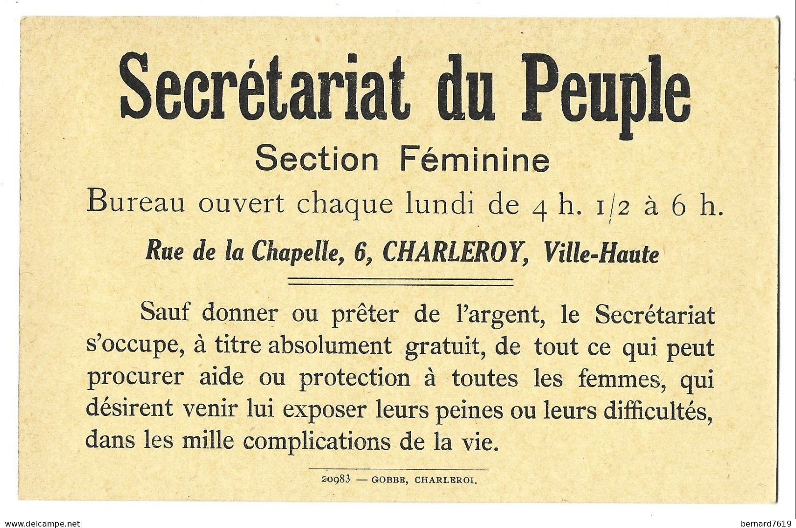 Belgique  - Thoricourt   -  Chateau  De Thoricourt - Verso Secretariat  Du Peuple - Section Feminine Charleroi - Silly