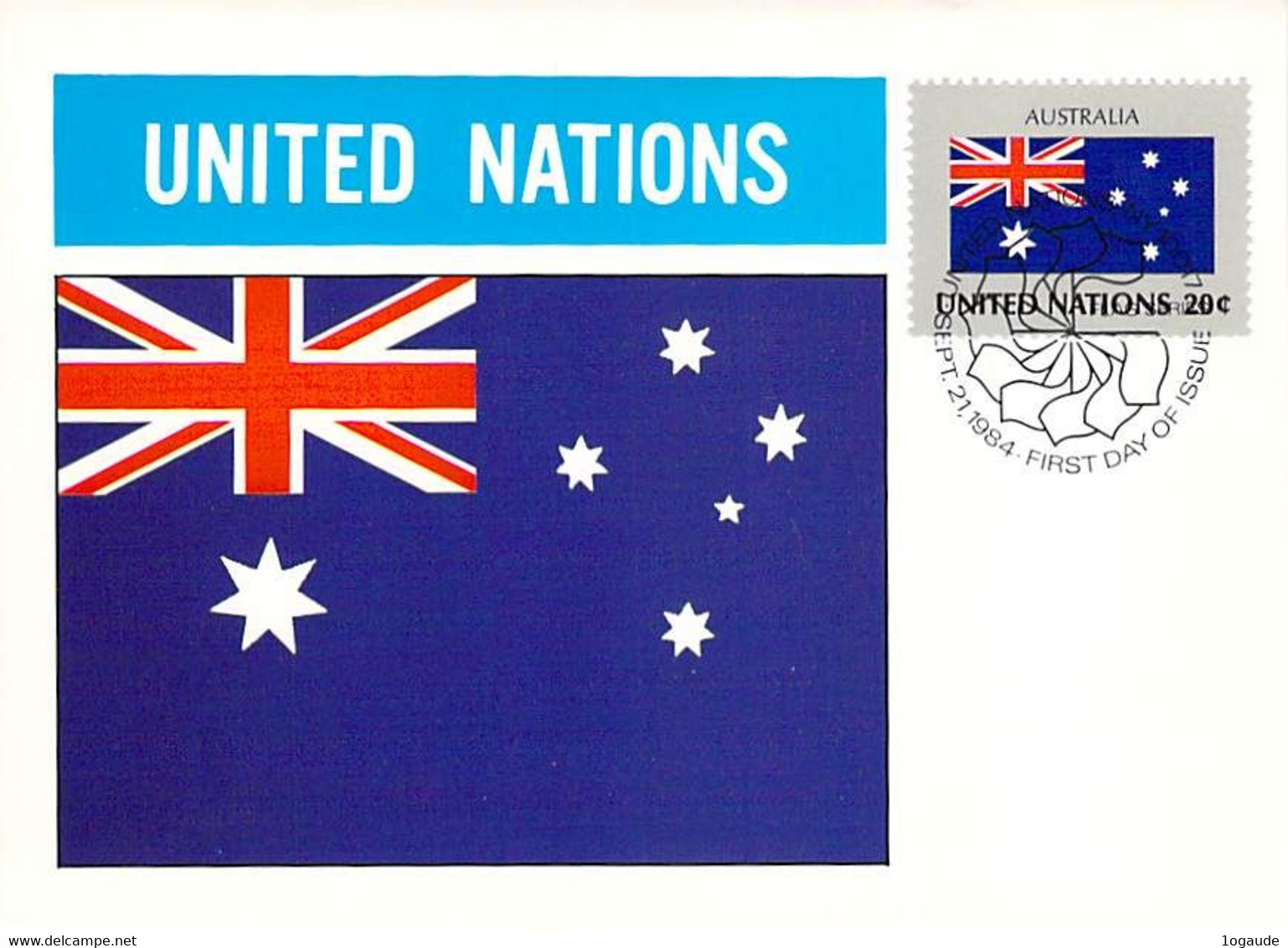 UNITED NATION CARTE MAXIMUM   DRAPEAU FLAG - AUSTRALIA - Autres & Non Classés