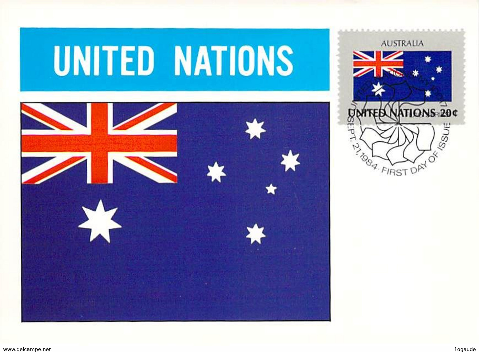 UNITED NATION CARTE MAXIMUM   DRAPEAU FLAG - AUSTRALIA - Andere & Zonder Classificatie