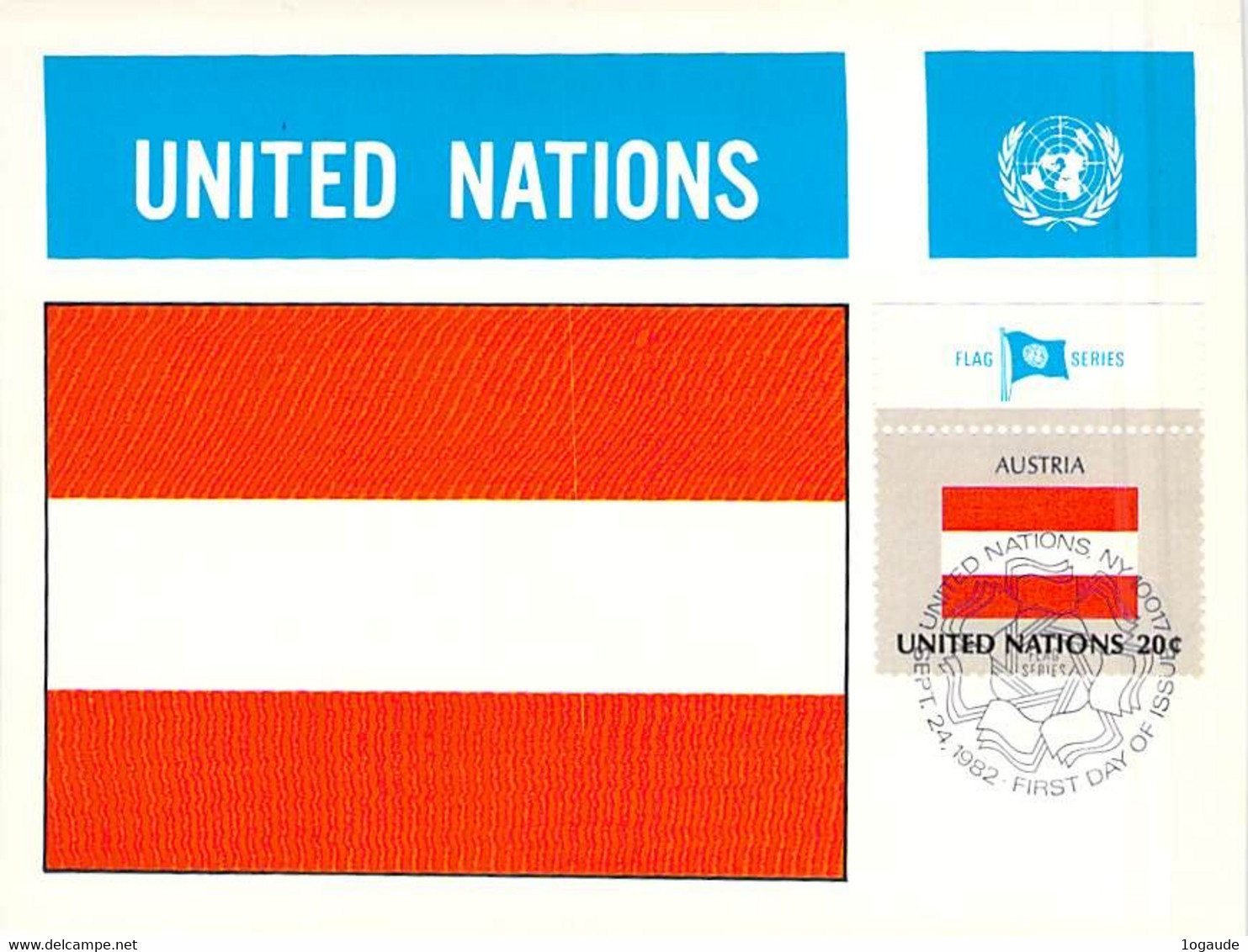 UNITED NATION CARTE MAXIMUM   DRAPEAU FLAG - AUSTRIA - Autres & Non Classés