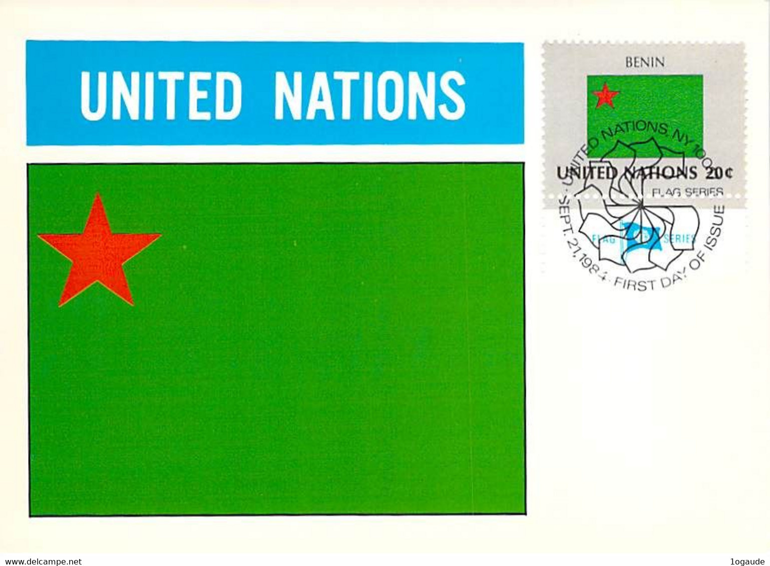 UNITED NATION CARTE MAXIMUM   DRAPEAU FLAG - BENIN - Autres & Non Classés