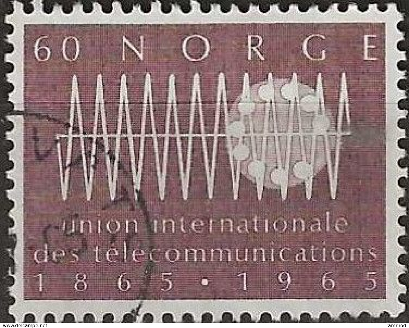 NORWAY 1965 Centenary Of ITU - 60ore - Radio-telephone FU - Oblitérés