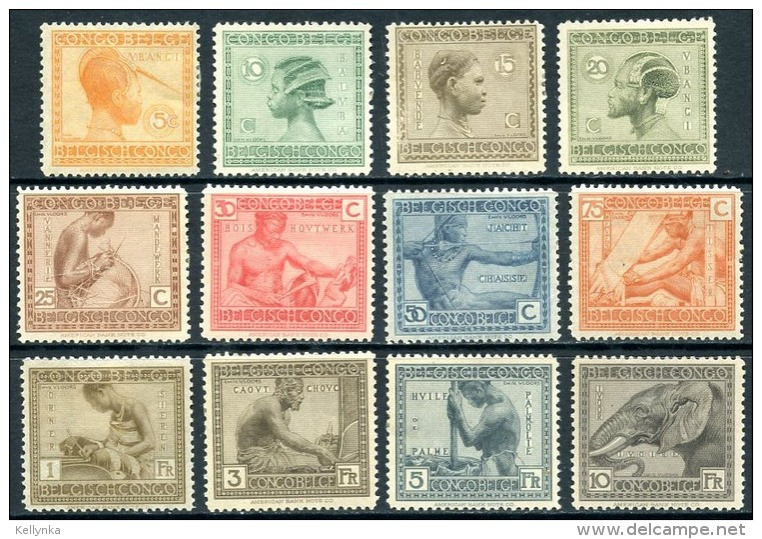 Belgian Congo - 106/117 - 88/111 - Vloors - 1923 - MNH - Unused Stamps