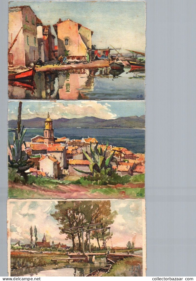 12 Postcards With Switzerland Views Very Decorative Aquarelle MARC Illlustrateurs - Collezioni E Lotti