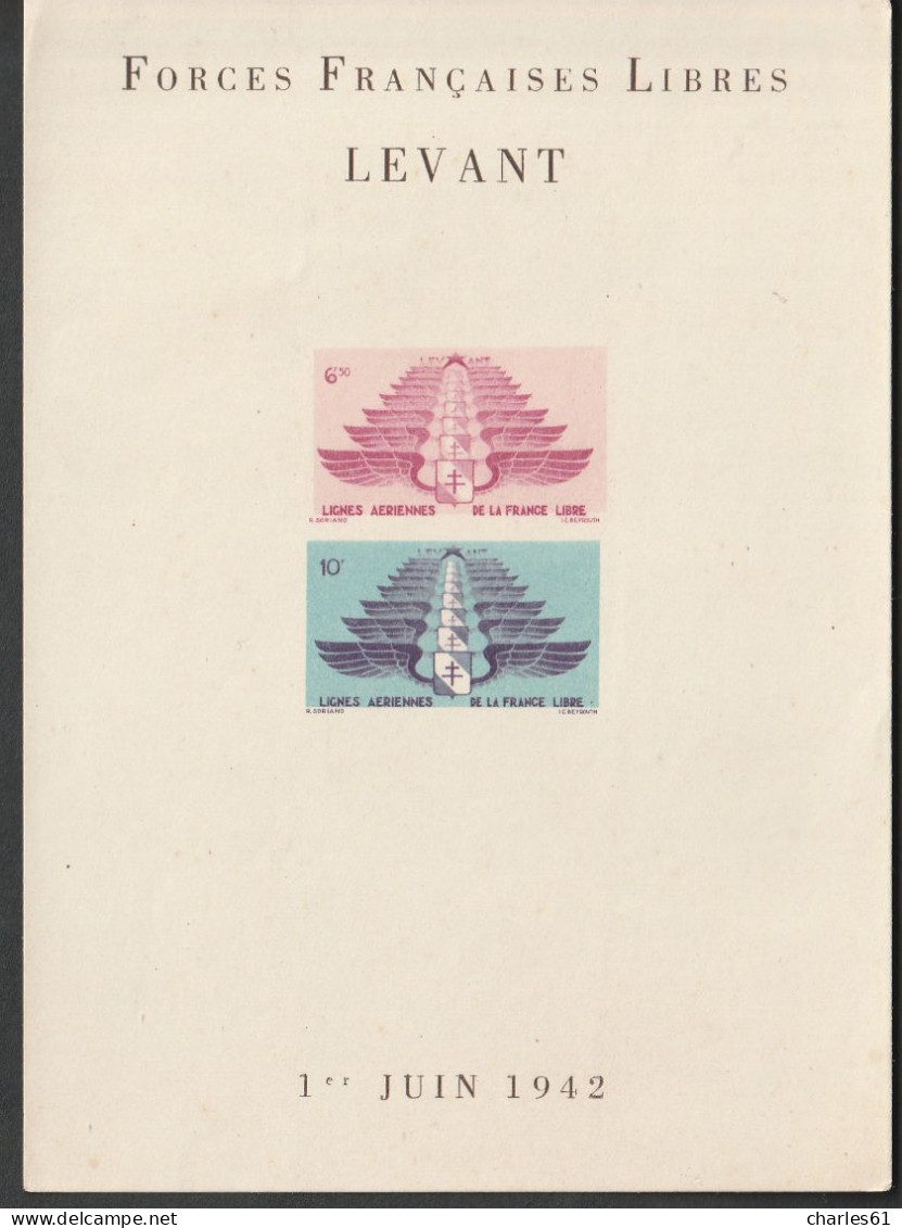 LEVANT - BLOC N°1a  ** NON DENTELE (1942) Forces Françaises Libres - Ungebraucht