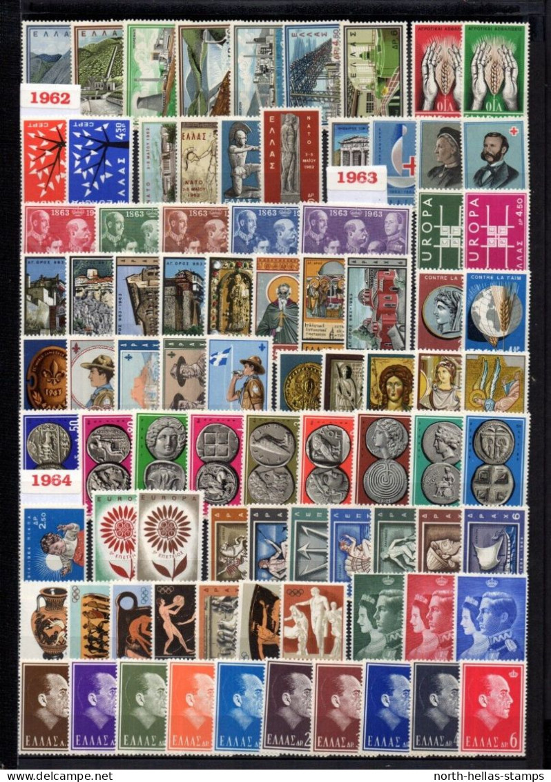 Z032 Greece 1962-1963-1964 Complete Year Sets (high Catalog Value) MNH - Collections (sans Albums)