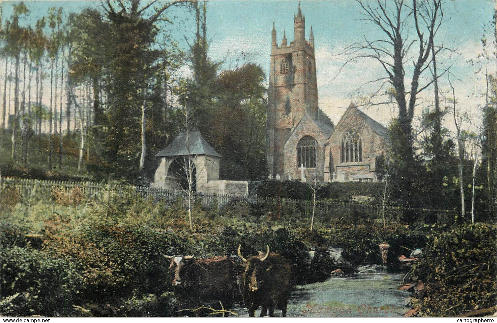 Postcard United Kingdom England St Mawgan Church - Newquay