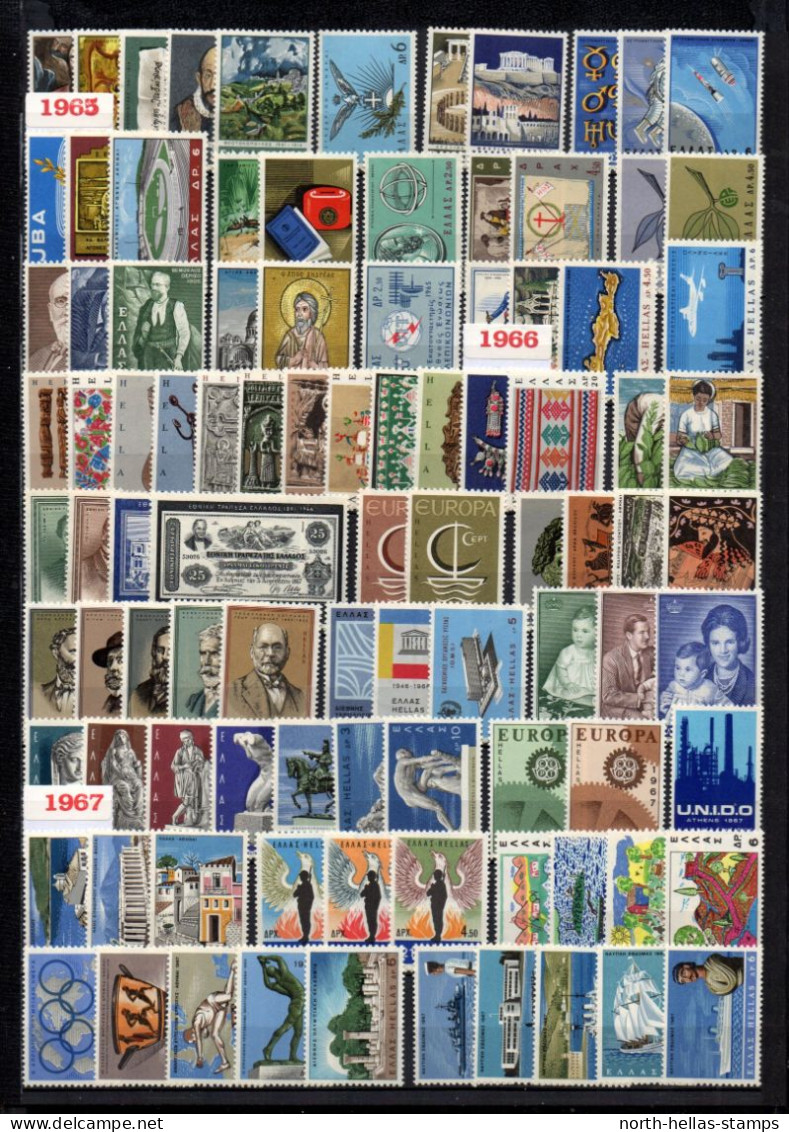 Z033 Greece 1965-1966-1967 Complete Year (30) Sets MNH - Collections (sans Albums)