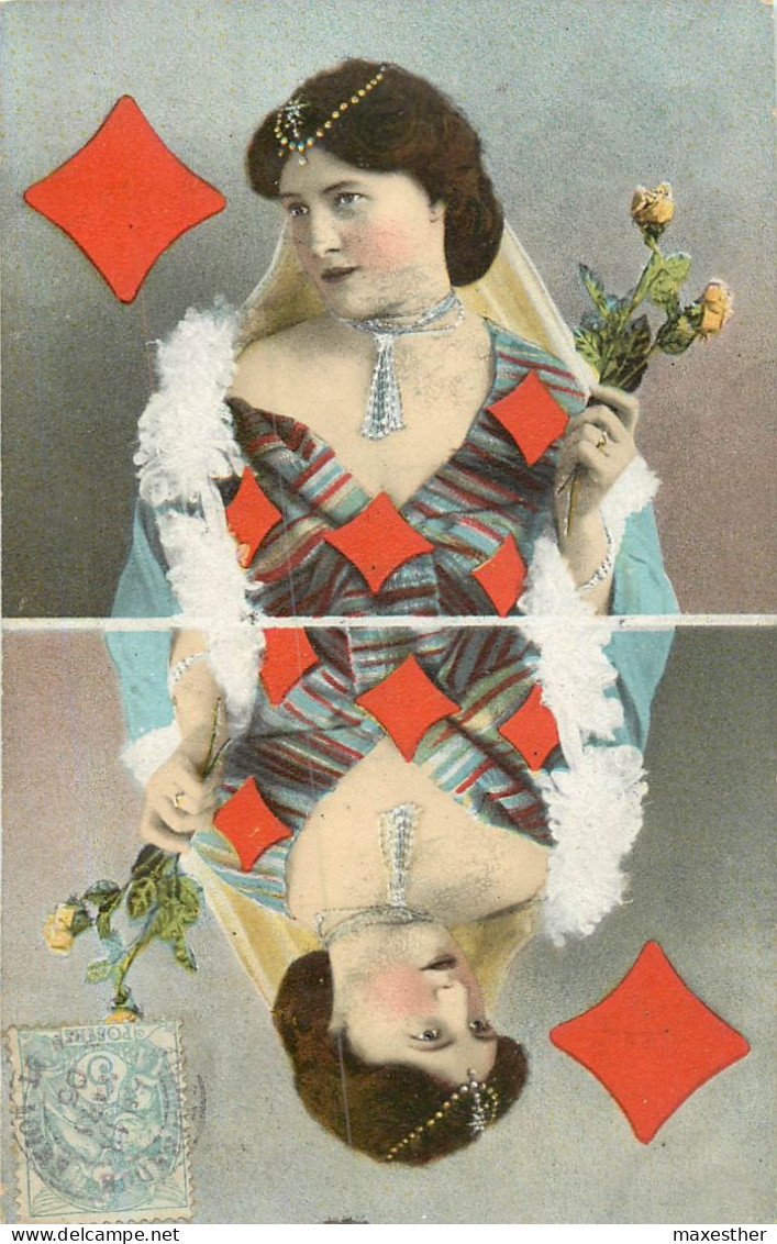 CARTE A JOUER Dame De Carreau - Playing Cards