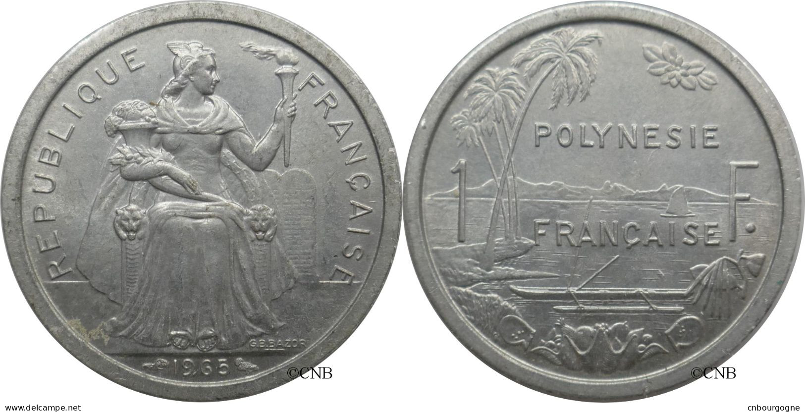 Polynésie Française - Territoire Français D'outre-mer - 1 Franc 1965 - SUP/AU58 - Mon6074 - Polynésie Française