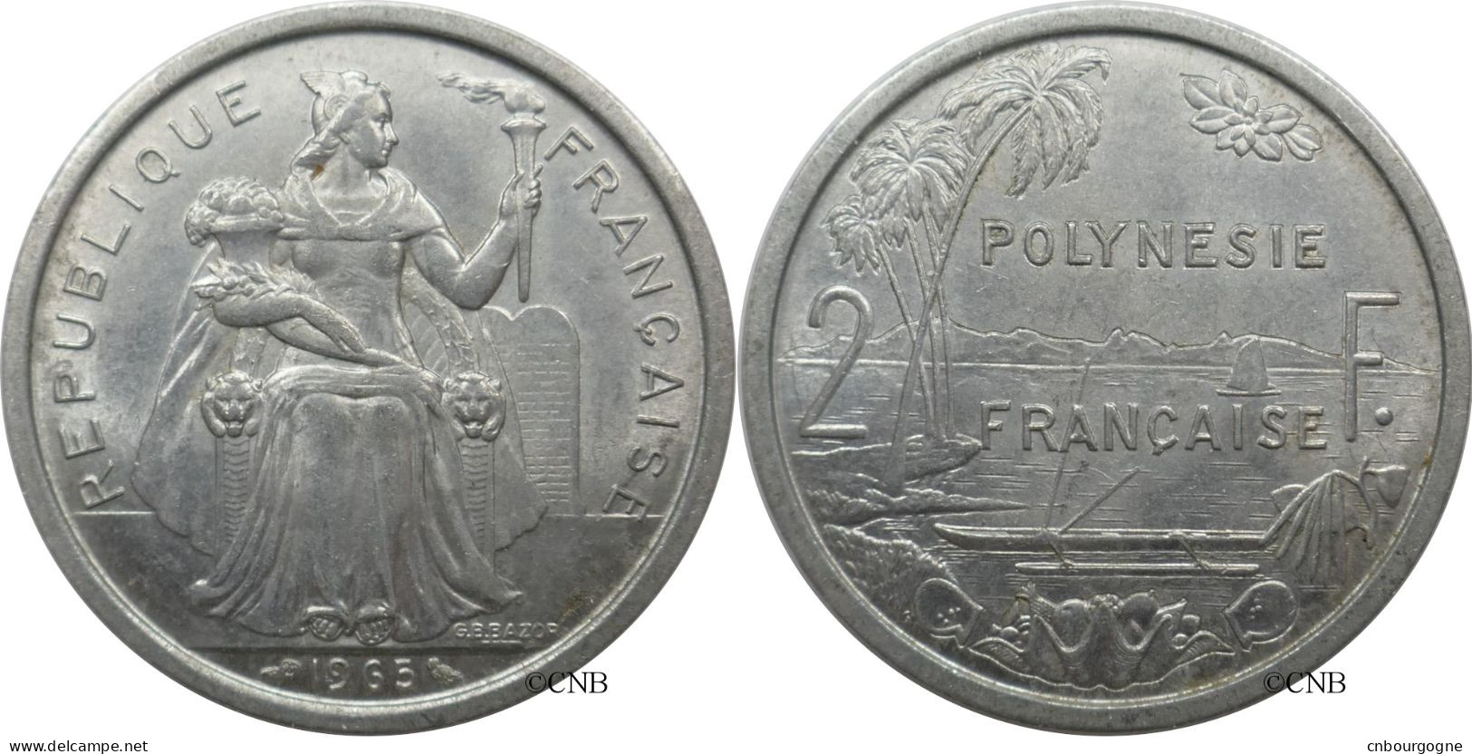 Polynésie Française - Territoire Français D'outre-mer - 2 Francs 1965 - SUP/AU58 - Mon6076 - Polynésie Française