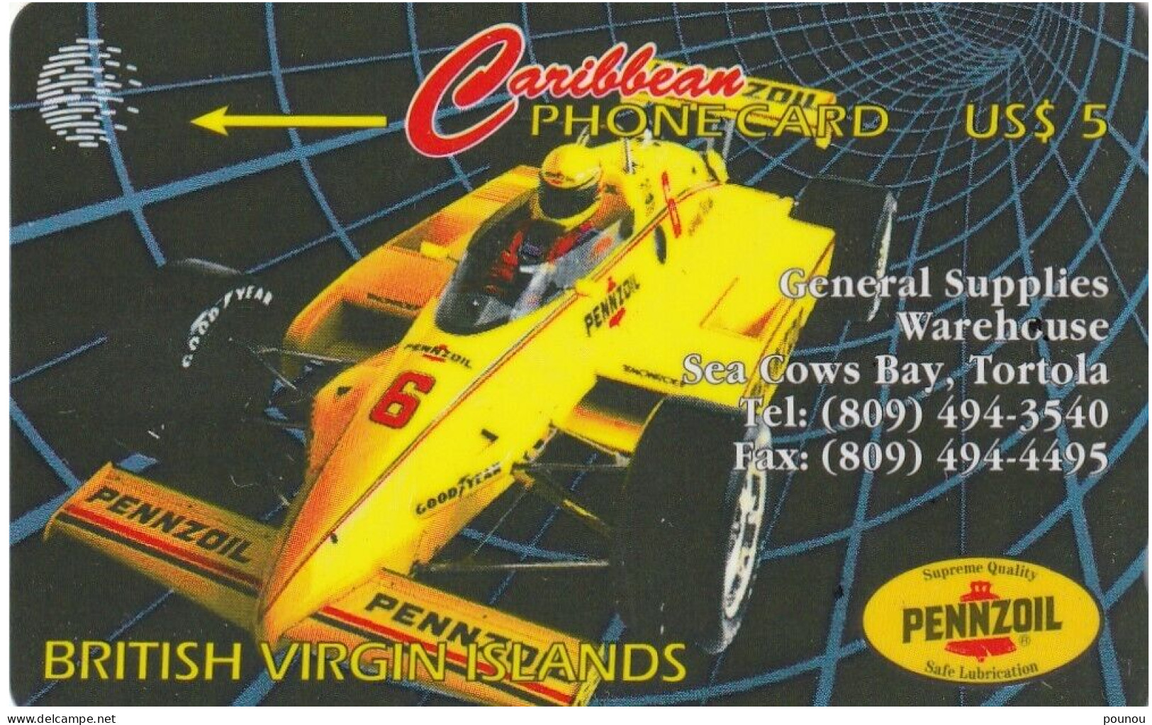 - BRITISH VIRGIN ISLANDS - RACE CAR - Private Issue , ONLY 950 Ex - Virgin Islands