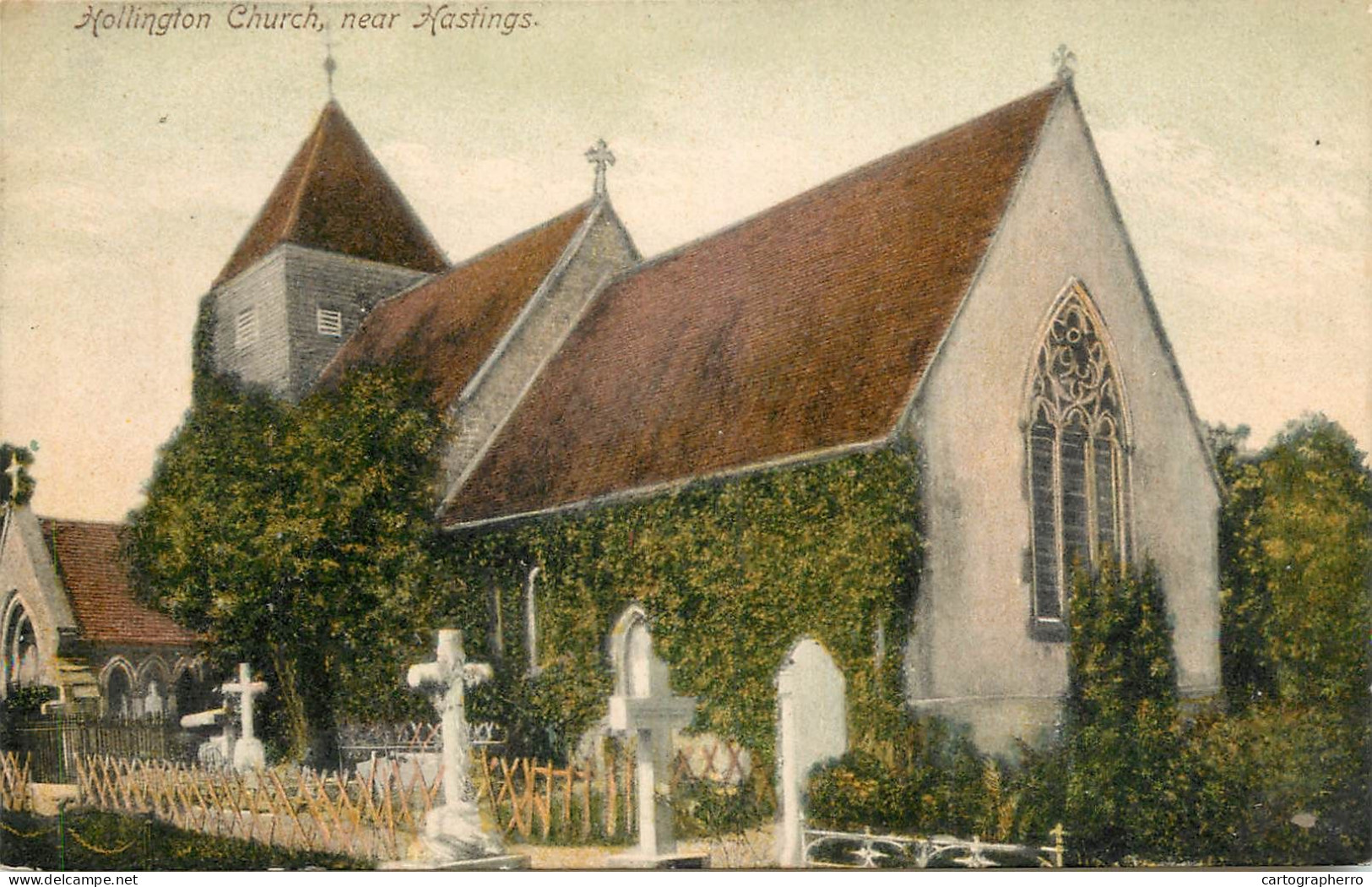 Postcard United Kingdom England Hastings Hollington Church - Hastings