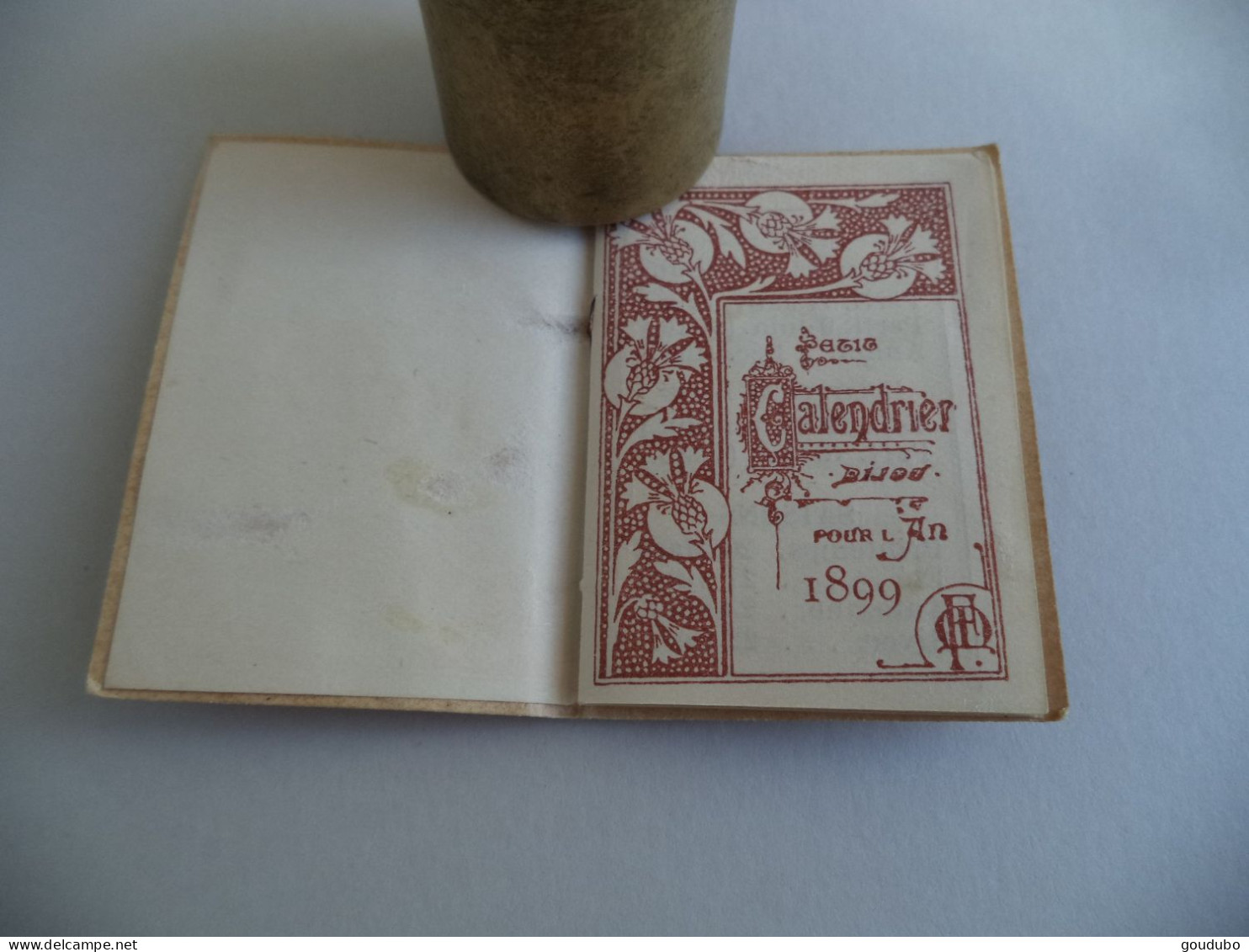 Calendrier 1899 Petit Carnet Lettrage Riboulet-Goby Graveur 94 Boulevard Haussman Paris - Small : ...-1900